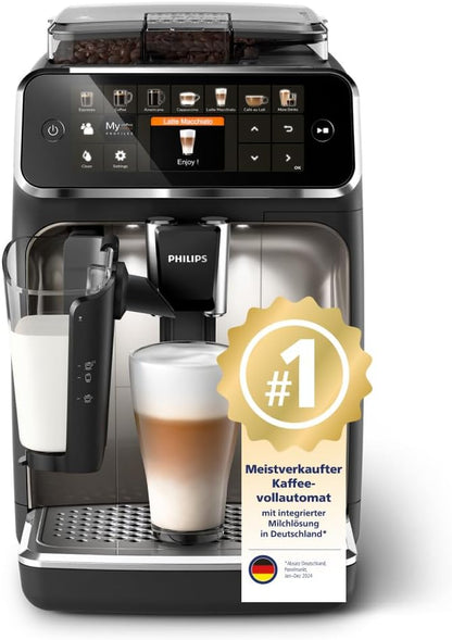 Philips Espressomaschine der Serie 5400 – Genießen Sie 12 Getränke, schnell reinigendes LatteGo, intuitives TFT-Display, anpassbare Kaffeeeinstellungen, erstklassiges Küchendesign (EP5441/50)